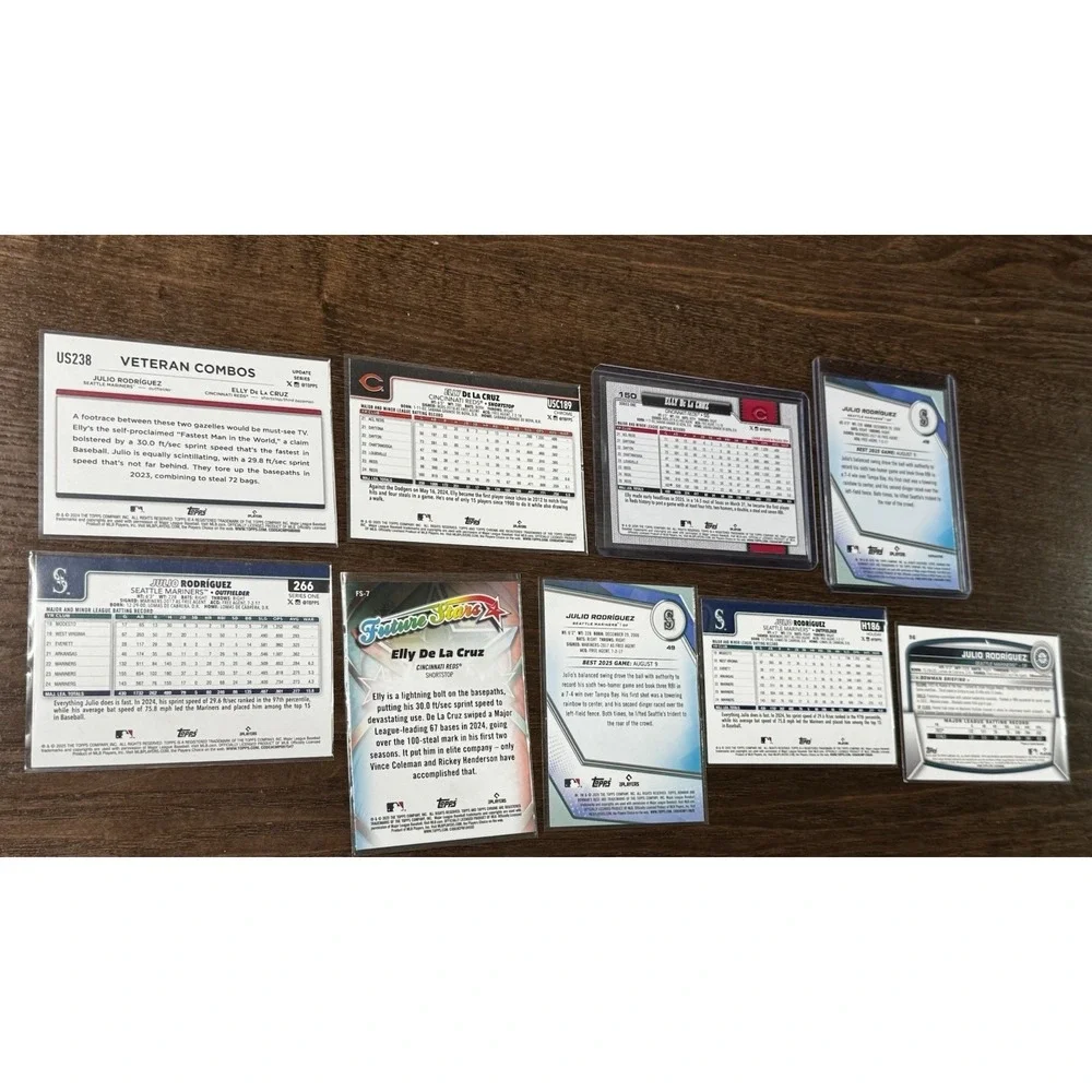 Elly‎ De La Cruz / Julio Rodriguez Lot  Inserts, Chrome, Bowmans Best – 9 Cards
